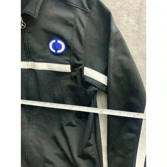 Vintage Air Jordan Jacket Men's Large Black Zipped Logo Jumpan Gray Tag - Picture 5 of 8